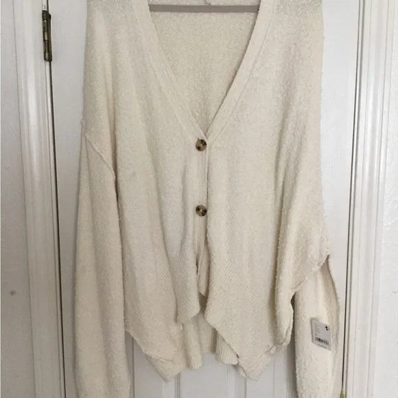NWT We The Free Found My Friend Cozy Cream Button-Up Women's Sweater - Picture 2 of 9